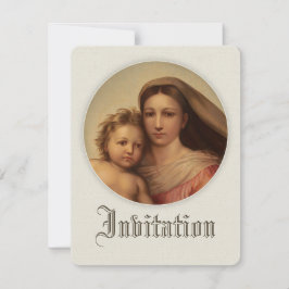 Söta mor och baby CC0980 Baptism-inbjudan Inbjudningar