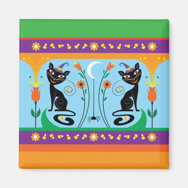 Söta Morrhår och Kusliga Blomningar Magnet (Framsidan)