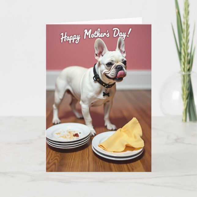 Söta Mors Dag Hundmatkort Kort (Framsida)