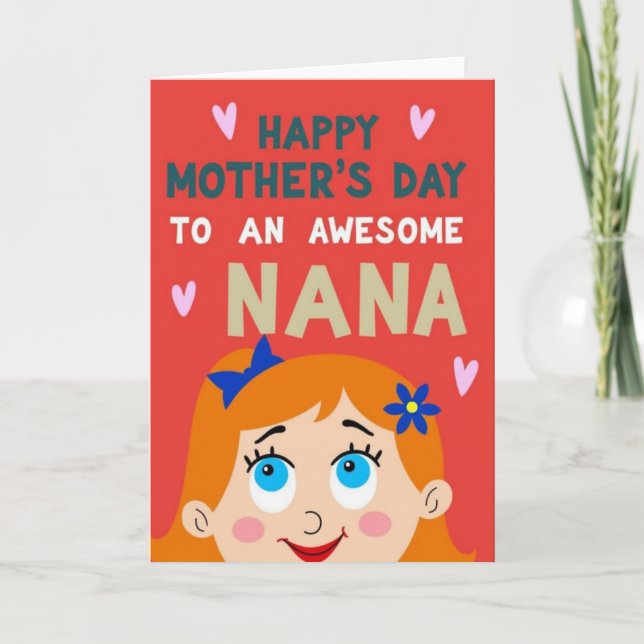 Söta mors dag mormor kort (Framsida)