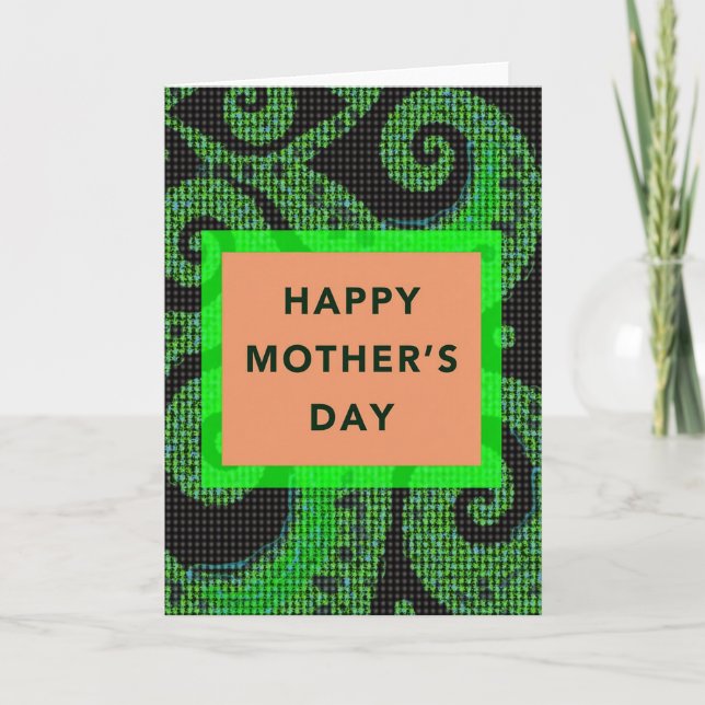 Söta mors dag Pixels-kort Kort (Framsida)