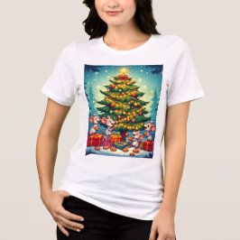 Söta möss kakor julgran festlig glädje t shirt