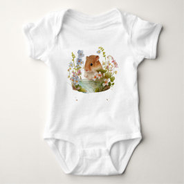 Söta Mouse Savoring Flowers T Shirt
