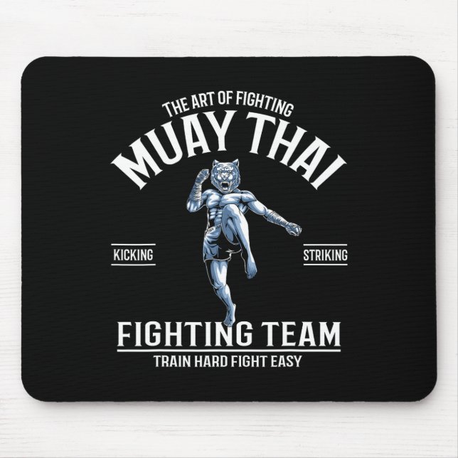 Söta Muay Thai Enhörningar Thailändsk Boxning Och  Musmatta (Framsidan)