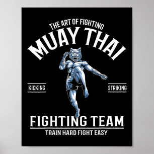 Söta Muay Thai Enhörningar Thailändsk Boxning Och Poster