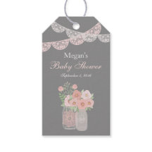 Söta murar kruka rosa grå baby shower present tagg