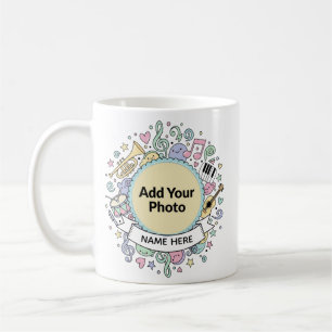 Söta musikaliska klotter för barn Anpassad foto Na Kaffemugg