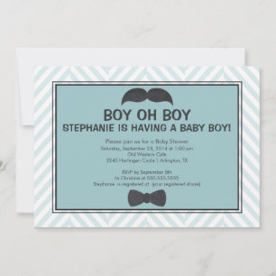 Söta Mustaschpojkar Baby Shower Inbjudan