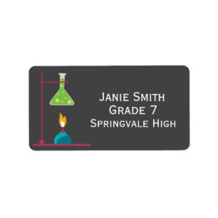 Söta namn bok-etiketter för flickors vetenskap adressetikett