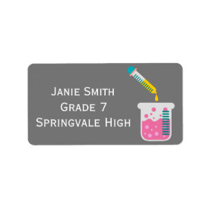 Söta namn bok-etiketter för flickors vetenskap adressetikett