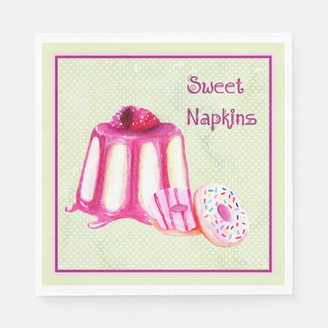 Söta Napkins for Party eller Lunch with Sweets Pappersservett (Framsidan)