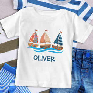 Söta nautiska segelbåtar t shirt