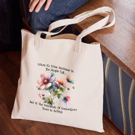 Söta Navy & Rosa AKVARELL BLOMMÄRKRÄDARE Tygkasse