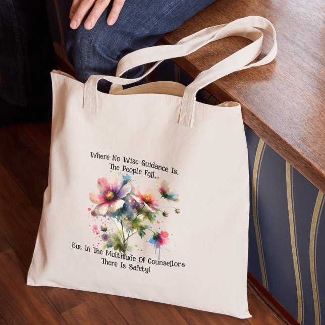 Söta Navy & Rosa AKVARELL BLOMMÄRKRÄDARE Tygkasse (Skapare uppladdad)