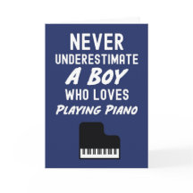 Söta Navyblå pianistkort för babypojkar piano