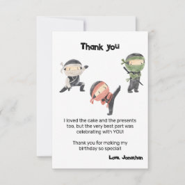 Söta Ninja Warrior Barnkalas Tack Kort