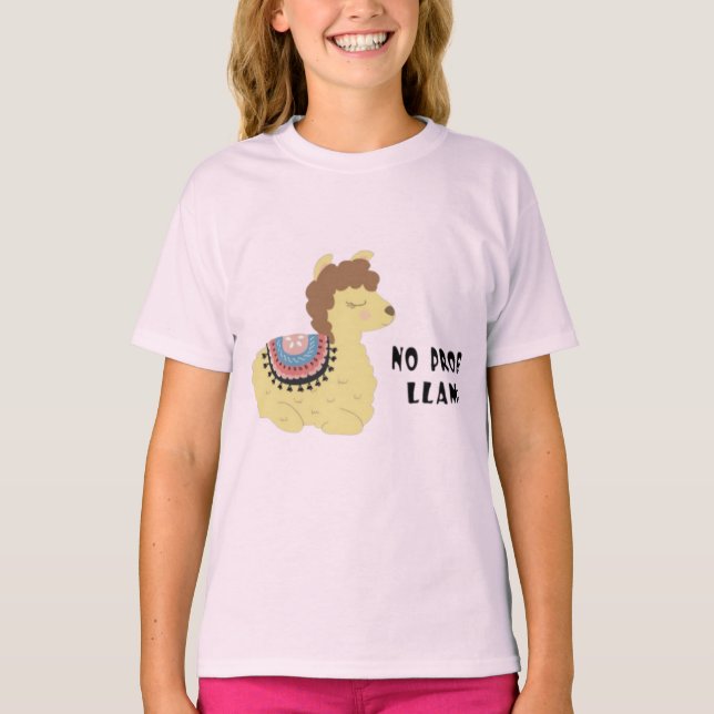 Söta No Prob-llama Alfakavajer T Shirt (Framsida)
