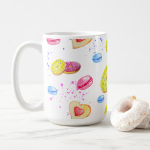 Söta nötter med färgglas mönster kaffemugg