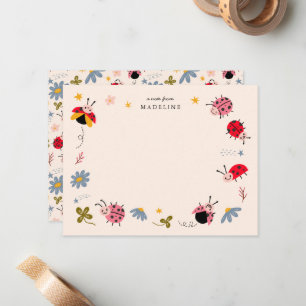 Söta nyckelpigor barn anteckningskort