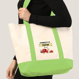 Söta nyckelpigor befordrade till farmor grön tygkasse