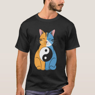Söta och bedårande kinesiska Yin och Yang-katter R T Shirt