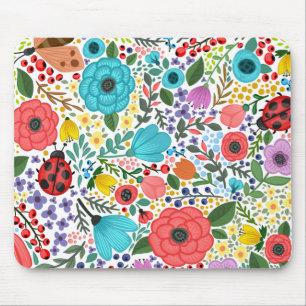 Söta och färgrika blom- Ditsy Mousepad Musmatta