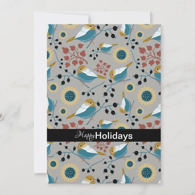 Söta Och Gulliga Mesar Med Bär Julkort (Framsida)