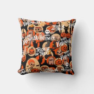 Söta och läskiga Halloween kusliga vibbar Kudde