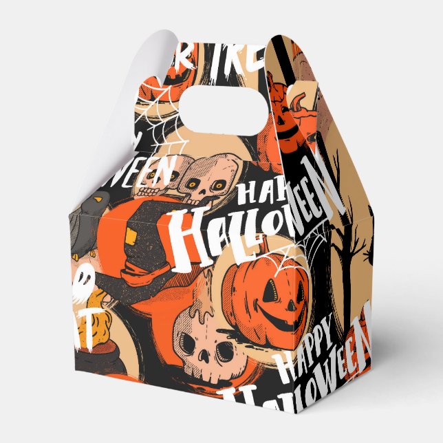 Söta och läskiga Halloween kusliga vibbar Presentaskar (Framsidan Sidan)