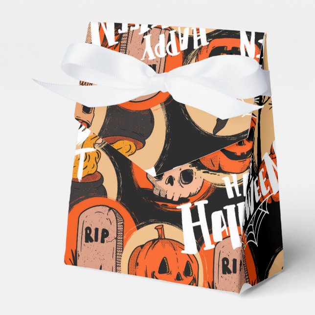 Söta och läskiga Halloween kusliga vibbar Presentaskar (Framsidan Sidan)
