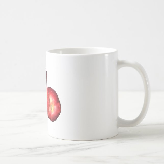 Söta och rispade röda äpplen - utskrift av ekologi kaffemugg (Höger)