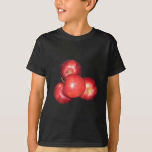 Söta och rispade röda äpplen - utskrift av ekologi tee shirt