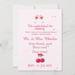 Söta och roliga drinkar Övning middag för bröllop  Inbjudningar