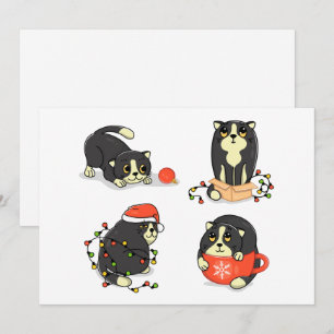 Söta och roliga julkatten julkort