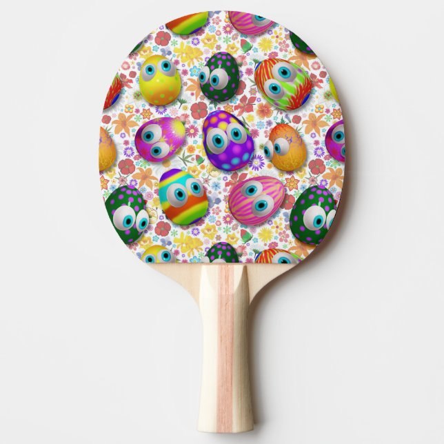 Söta och roliga påskägg tecknad film pingisracket (Framsidan)