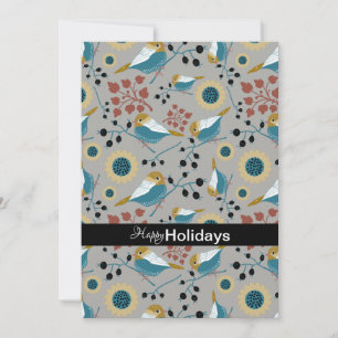 Söta och ruttna Chickadees med berry Julkort