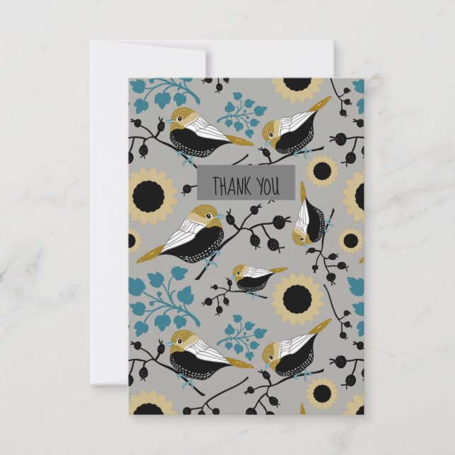 Söta och ruttna Chickadees och Berries Tack Kort (Framsida)