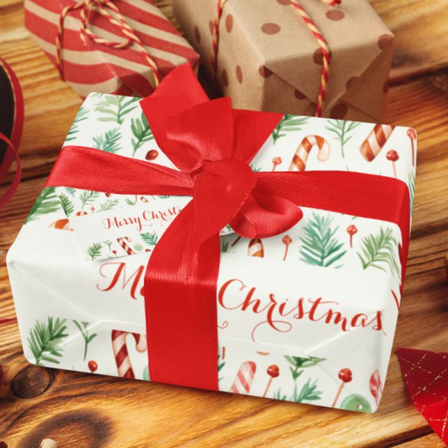 Söta och späda Polkagrisar God jul Presentpapper (Skapare uppladdad)
