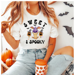 Söta och taoky Retro Halloween Ice Cream Cones T Shirt