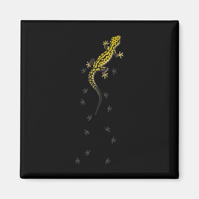 Söta ödla reptil leopardgecko presenter för män wo magnet (Framsidan)