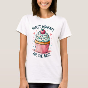 Söta ögonblick är den bästa - trevliga cupkakan t shirt