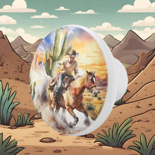 Söta ökenkaktus ridcowboy knopp