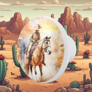 Söta ökenkaktus ridcowboy knopp