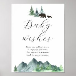 Söta önskningar för bebis - Gästbok för baby showe Poster