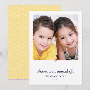 Söta önskningar Rosh Hashanah fotokort Julkort