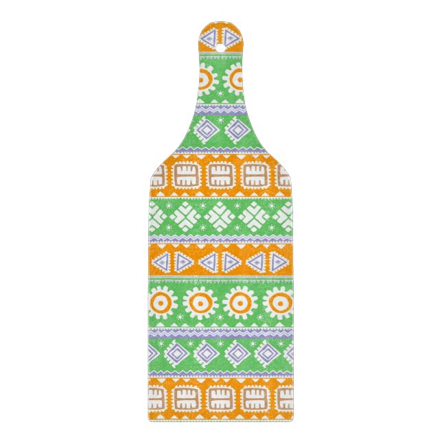 Söta orange gröna etniska mönster design (Framsidan)