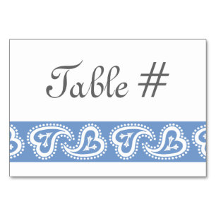 Söta Paisley Hearts in Periwinkle Bord Card Bordsnummer
