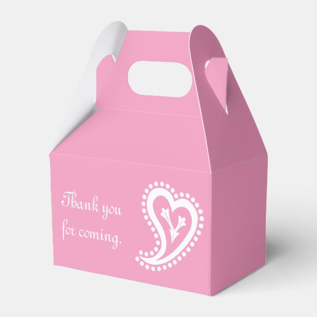 Söta Paisley-hjärta i kronblad rosa presentbox Presentaskar (Framsidan Sidan)