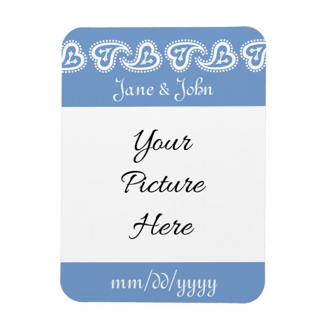 Söta Paisley-hjärta i Periwinkle Reminder Magnet (Vertikal)