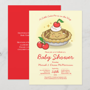Söta Paj Baby Shower Körsbär Inbjudningar